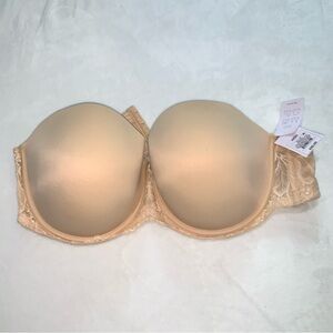 Auden‎ 42DD Elegant Tan Strapless underwire Bra new